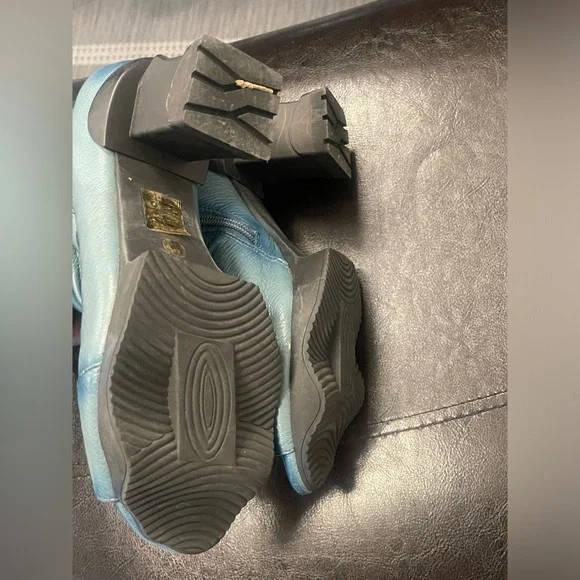 L'Artiste Spring Step Artsy Blue Leather Shooties Unique Booties Womens Size 40 - Picture 6 of 9